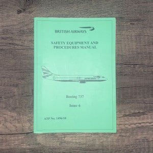 British Airway 737 Sicherheitsausrüstung Handbuch Überarbeitung Technikschulung Seltener Boyeing Sammelairbus