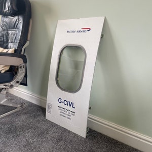 British Airways  G-CIVL Boeing 747 Window fuselage Cut Airline Aviation Upcycle Boeing Gift Plane Aircraft Aviator