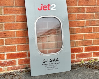 Jet2 Airways Window Fuselage Cut G-LSAA G-LSAB G-LSAC Boeing 757 Window gift Airline Aviation Upcycle Boeing Plane Aviator