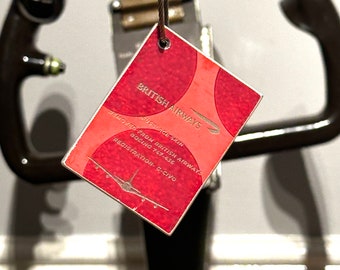 Llavero con etiqueta de equipaje de corte compuesto con cola de Boeing 747 G-CIVO de British Airways, placa coleccionable de recuerdos de Airbus, regalo de piloto grabado