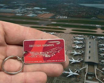 British Airways Boeing 747 G-CIVO Tail Cut Luggage Tag Keychain