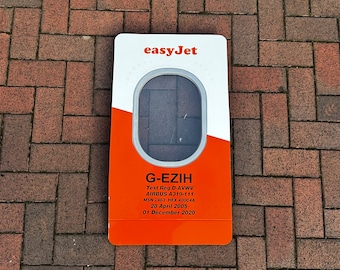 EASYJET G-EZIH Airbus A319 Window fuselage Cut Airline Aviation Upcycle Boeing Gift Plane Aircraft Aviator