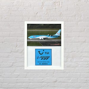 Tui Airways Boeing 737 D-ABKA Framed Tail Picture fuselage Cut Airline Aviation Upcycle Boeing Gift Plane Aircraft  engrave