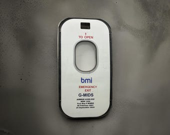 British Airways Emergency Overwing Exit Door G-MIDS G-MIDY Airbus A319 A320 Window gift Airline Aviation Upcycle  Plane Aviator OWE