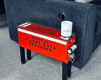 Black Box Flight Data Recorder Coffee Table fuselage Airline Aviation Upcycle Boeing Gift Plane Aircraft Aviator Pilot A319 SAS 146 Avro BAE