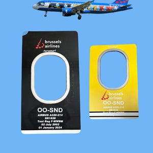 Brüsseler Fluglinien OO-SND Airbus A320 Aerosmurf Smurf Fensterrumpf Fluglinie Luftfahrt Upcycle spezielle Lackierung