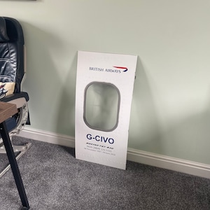 British Airways  G-CIVO Boeing 747 Window fuselage Cut Airline Aviation Upcycle Boeing Gift Plane Aircraft Aviator