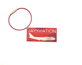 Llavero con etiqueta de equipaje con corte de cola de Boeing 747 G-CIVO de British Airways de Jayyviation, recuerdo coleccionable de Airbus, regalo para piloto grabado.