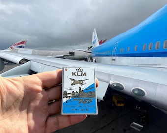 KLM Royal Dutch Fluglinien Boeing 747 PH-BFG Rumpf geschnitten Gepäckanhänger Schlüsselanhänger Plakette Sammeln Airbus Pilot Geschenk 737 787 777 Ams