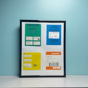 Framed Retro Boarding Pass Collectible Rare Memorabilia Airbus Boeing British Airways