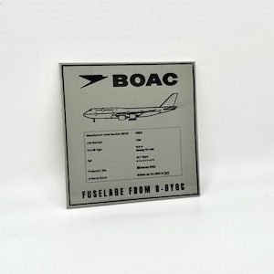 BOAC British Airways Boeing 747 G-BYGC Skin Cut Coaster Collectible Airbus memorabilia Pilot gift engraved Desk