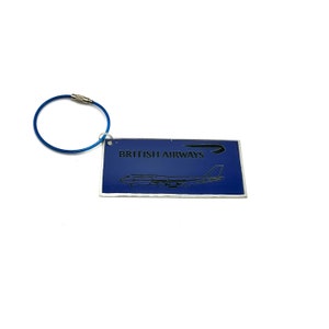 British Airways Iconic Boeing 747 G-CIVO Fuselage Cut Luggage Tag Keychain Keyring  Collectible Airbus Concorde Pilot gift cabin crew IFM