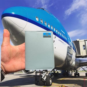 KLM Royal Dutch Airlines PH-BFG Boeing 747 Passport Holder Travel Organiser Fuselage Skin Upcycled Pilot Aviation Aviator Gift  Jayyviation