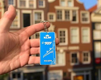 KLM Royal Dutch Fluglinien Boeing 747 PH-BFG Rumpf Cut Gepäckanhänger Schlüsselanhänger Plakette Sammeln Airbus Pilot Geschenk 737 787 777 selten