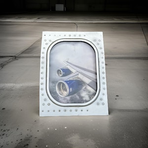 British Airways Retro Boeing 747 Window fuselage Cut Airline Aviation Upcycle Boeing Gift Plane Aircraft Aviator Picture Frame