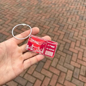 British Airways Boeing 747 G-CIVI Tail Cut Luggage Tag Keychain Keyring boarding Collectible Airbus memorabilia Pilot gift engraved JET Pass