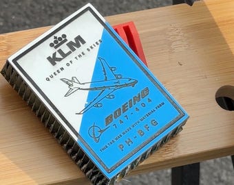 KLM Royal Dutch Airlines Boeing 747 PH-BFG Fuselage Composite Cut Desk Ornament Plaque  Collectible Airbus  Pilot gift