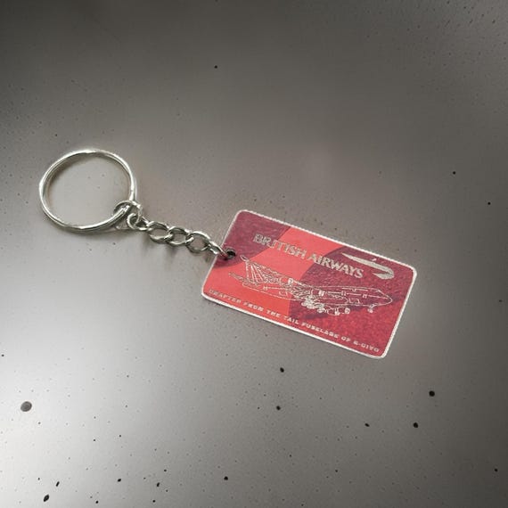 British Airways Boeing 747 G-CIVO Tail Cut Luggage Tag Keychain