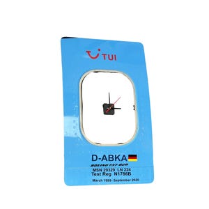 TUI Airlines D-ABKA Boeing 737-800 Window fuselage Clock Cut Airline Aviation Upcycle Boeing Gift Plane Aircraft Aviator