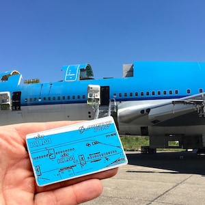 KLM Royal Dutch Airlines Boeing 747 PH-BFG Fuselage Composite Cut Desk Ornament Plaque  Collectible Airbus  Pilot gift