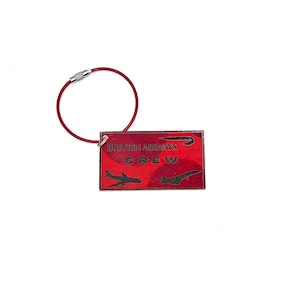 British Airways Crew Boeing 747 G-BYGD Fuselage Cut Luggage Tag Keychain Keyring  Collectible Airbus Concorde Pilot gift cabin crew IFM
