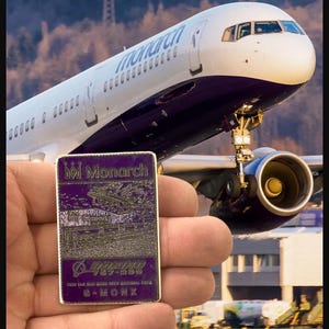 Monarch Airways Boeing 757 G-MONK  Fuselage skin Collectible Airbus memorabilia Pilot gift engraved Desk gift pilot  british keychain bac