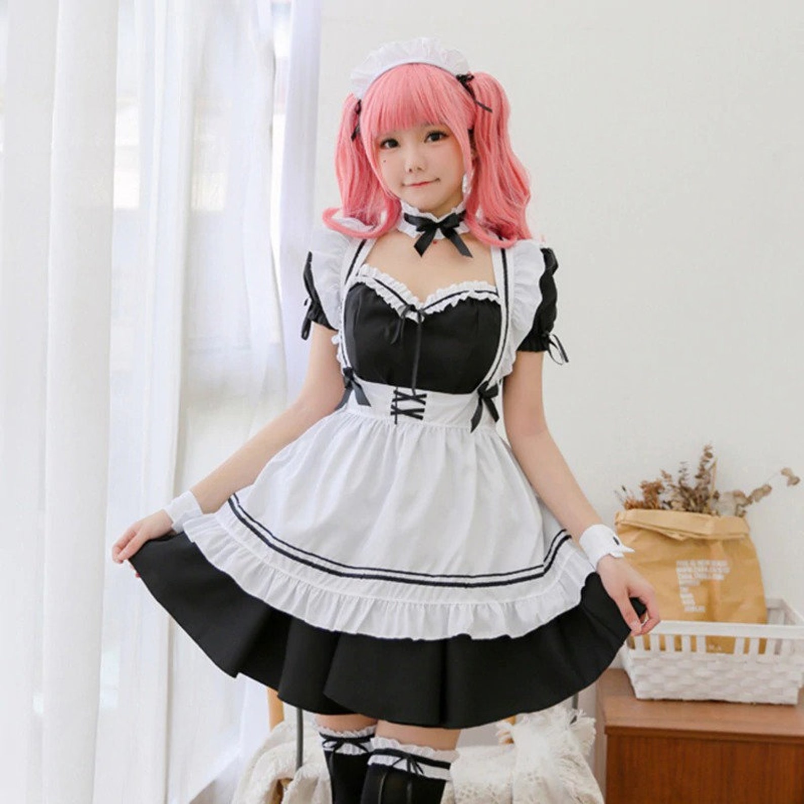 Amine Cute Lolita French Maid Cosplay Costume Dress Girls Etsy