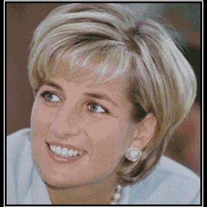 Lady Diana - Cross Stitch Chart/Patroon/Ontwerp/XStitch Instant Download (PDF-formaat) GEDRUKT diagram ook beschikbaar