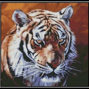 Tiger 2 - Cross Stitch Chart/Pattern/Design/XStitch  Instant Download (PDF Format) PRINTED chart also available