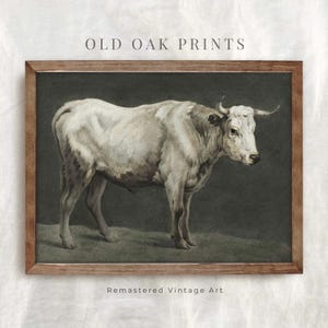 Vintage Cow Painting | PRINTABLE Farmhouse Painting | Farm Animal Cow Print | 059