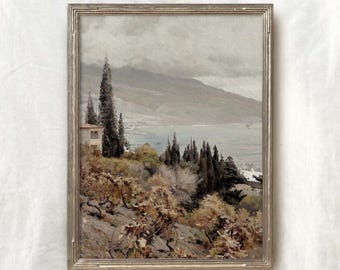 Lake Como Vintage Oil Painting Print: Italian Landscape (Printable)