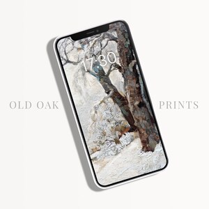 Snowy iPhone Wallpaper, Vintage Winter Wallpaper, Christmas iPhone Background, Winter Wallpaper, Winter Aesthetic Phone Lockscreen | P298