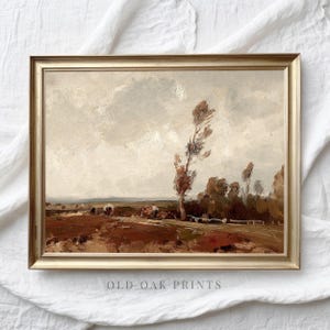 Muted Fall Landscape, Vintage Painting, Remastered PRINTABLE Wall Art, Digital Download | 105