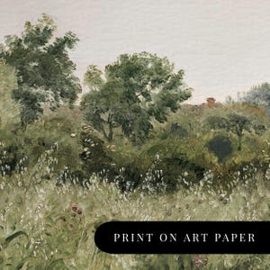 May include: A watercolour painting depicting a verdant landscape with trees and shrubs. The painting has a gentle, ethereal quality and is ideal for bringing a touch of nature to your home d&eacute;cor.