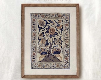 Vintage Tapestry Art Print: Elegant Cottagecore Textile (Digital Download)