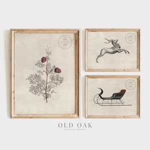 Vintage Christmas Gallery Wall Art Set: Rustic Winter Prints (Digital Download)