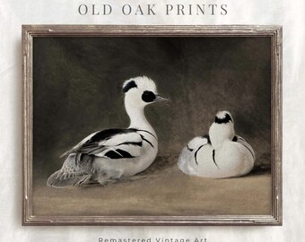 Vintage Goose Painting Print: Antique Farmhouse Wall Art (Digital Download)