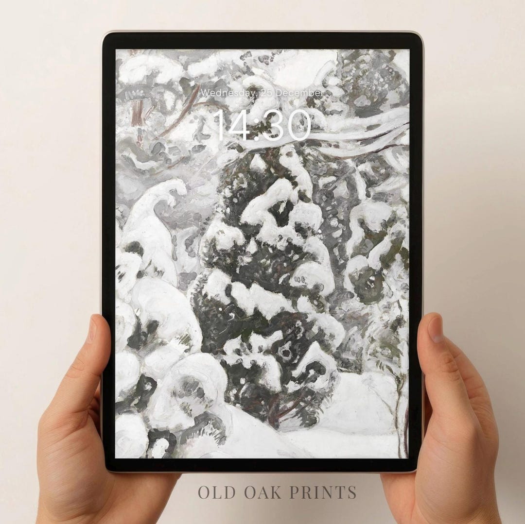 Winter Forest Pine Tree, Snow Aesthetic iPad Wallpaper, Vintage Winter Landscape, Christmas iPad Background W163 - Etsy Japan
