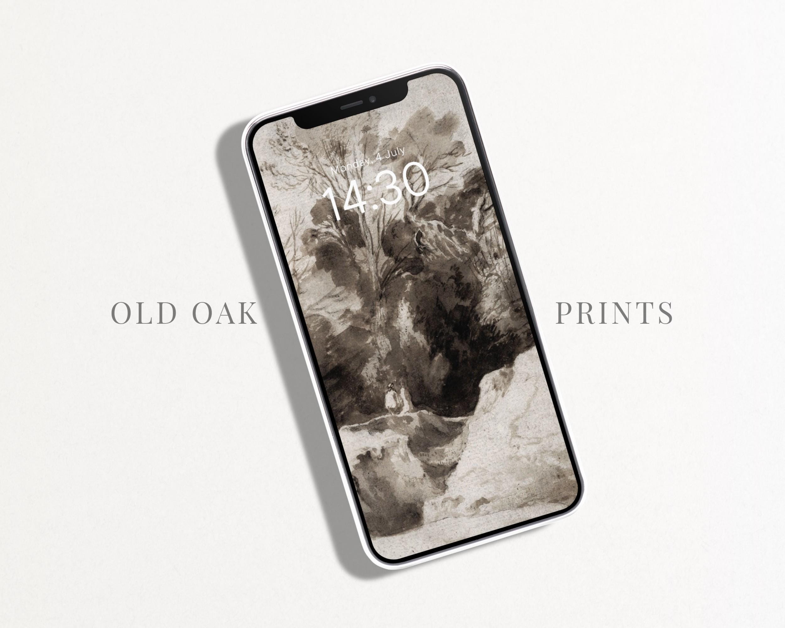 Vintage Dark Landscape iPhone Wallpaper | Umber Art (digital Download