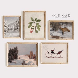 Weihnachts-Deco-Galeriewand | Vintage Winter Dekor | Vintage Bauernhaus Dekor | DRUCKBAR Download | 076-S5
