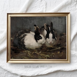 Vintage Bunny Rabbit Painting | Farm Animal Print | Nursery Wall Art | Easter PRINTABLE Digital | 113
