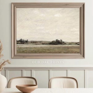 Muted Green Tonal Landscape Vintage Painting | PRINTABLE Digital Wall Art | 093