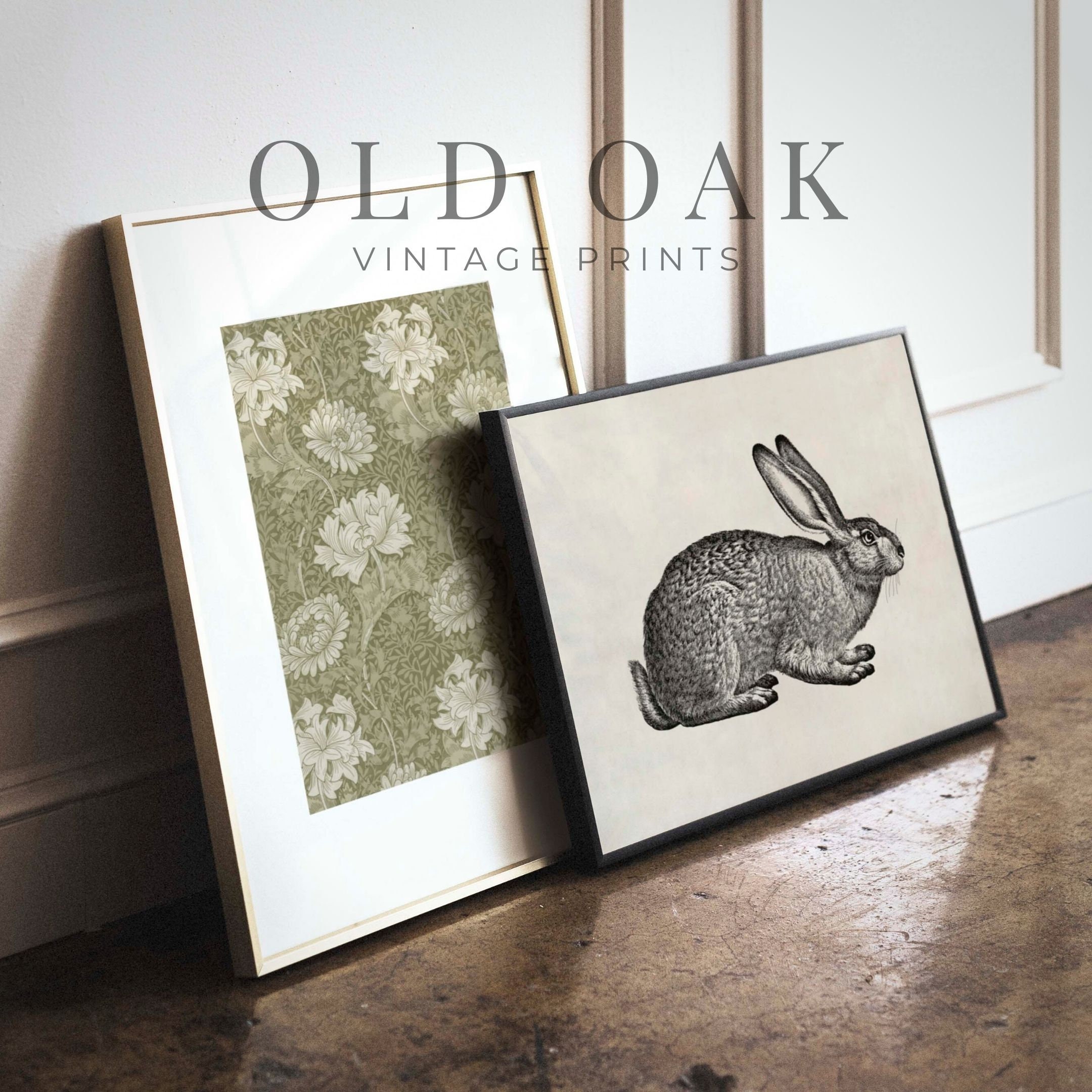 Vintage Bunny Rabbit Nursery Print | Rustic Country Wall Art | Easter ...