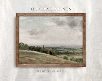 Vintage Muted Landscape Art Print | Above Bed Painting | Neutral Tones PRINTABLE Digital | 084