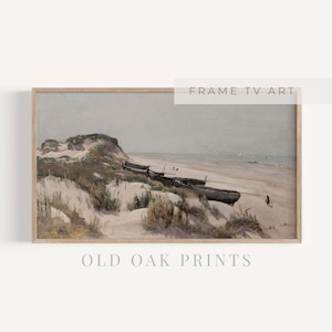 Samsung Frame TV Art | Vintage Coastal Rustic Painting Art DIGITAL Painting | 012-TV