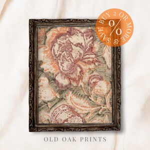 Vintage Floral Tapestry Print: Rustic Botanical Wall Art (Digital Download)