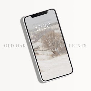 Minimalist iPhone Snow Wallpaper, Rustic Winter Background, Christmas iPhone Background, White Aesthetic Phone Wallpaper | P296