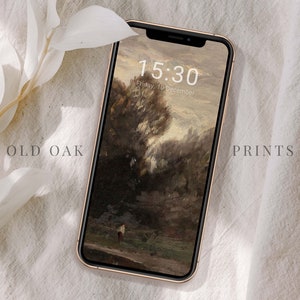 iPhone Wallpaper Black | Dark Landscape Aesthetic | Vintage Phone Background DIGITAL Download | P001