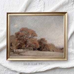 Vintage Fall Landscape Painting: Autumn Countryside Art Print (Digital Download)