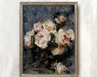 Vintage Rose Bouquet Print: Rustic Cottagecore Wall Art (Digital Download)